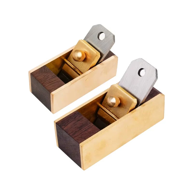Mini Brass Hand Planer - High Carbon Steel Blade & Ebony Hardwood | Compact Woodworking Tool for Fine Chamfering & Crafting - Image 2