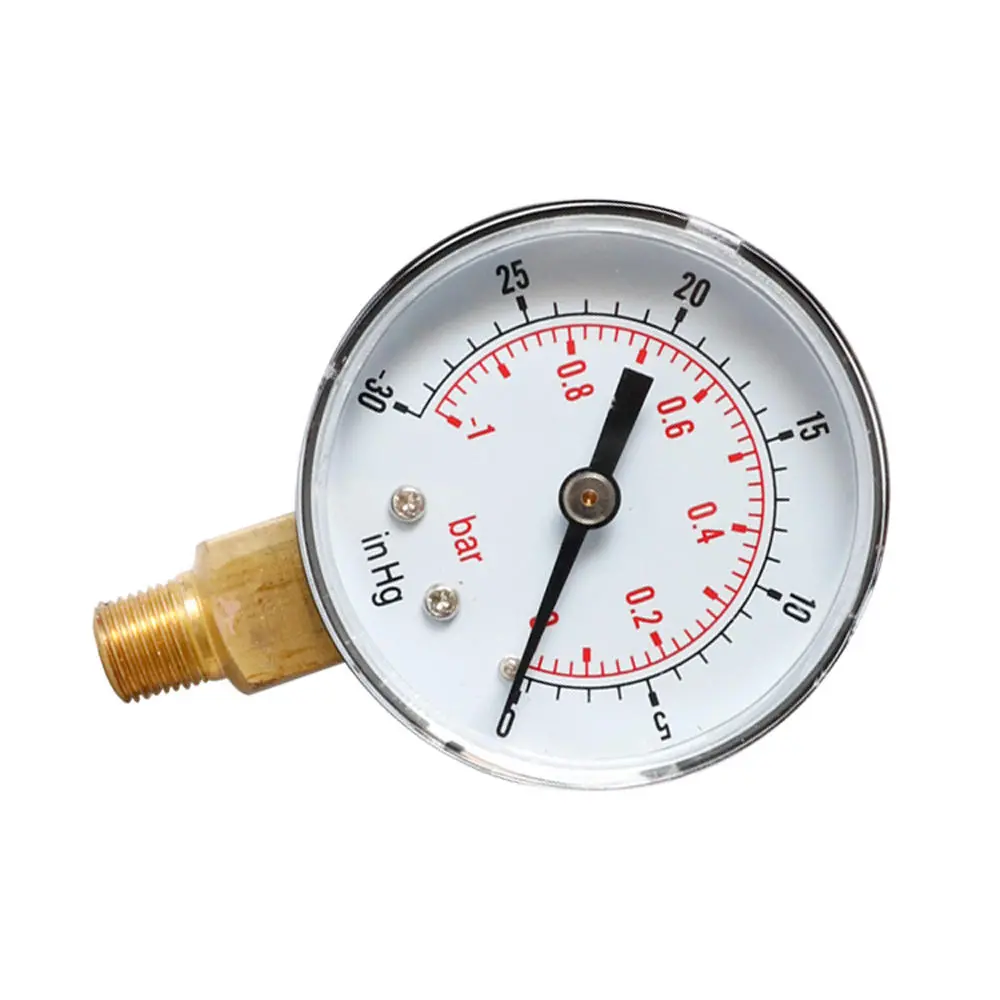 TS-Y50Z Pressure Gauge | 52mm Dial -30/0 psi | 1/8 BSPT Fitting - Image 3