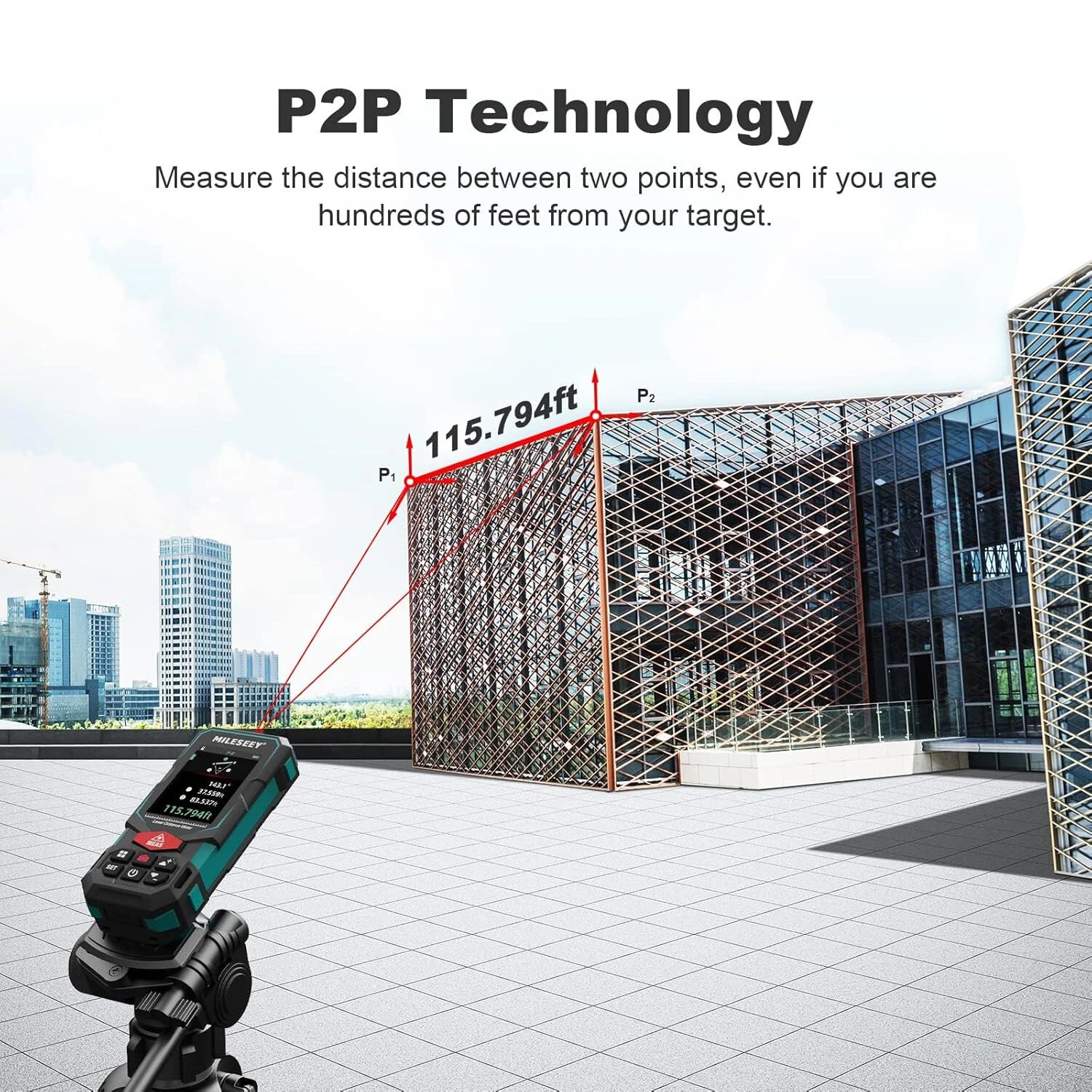 MiLESEEY S7 PRO Laser Measure - 330Ft/100m with Camera & Rechargeable Battery - Image 2