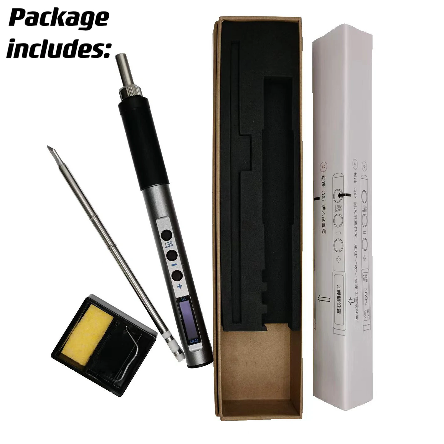 PTS100 T12 Portable Soldering Iron | 65W Adjustable Temperature | CNC Metal Body - Image 3