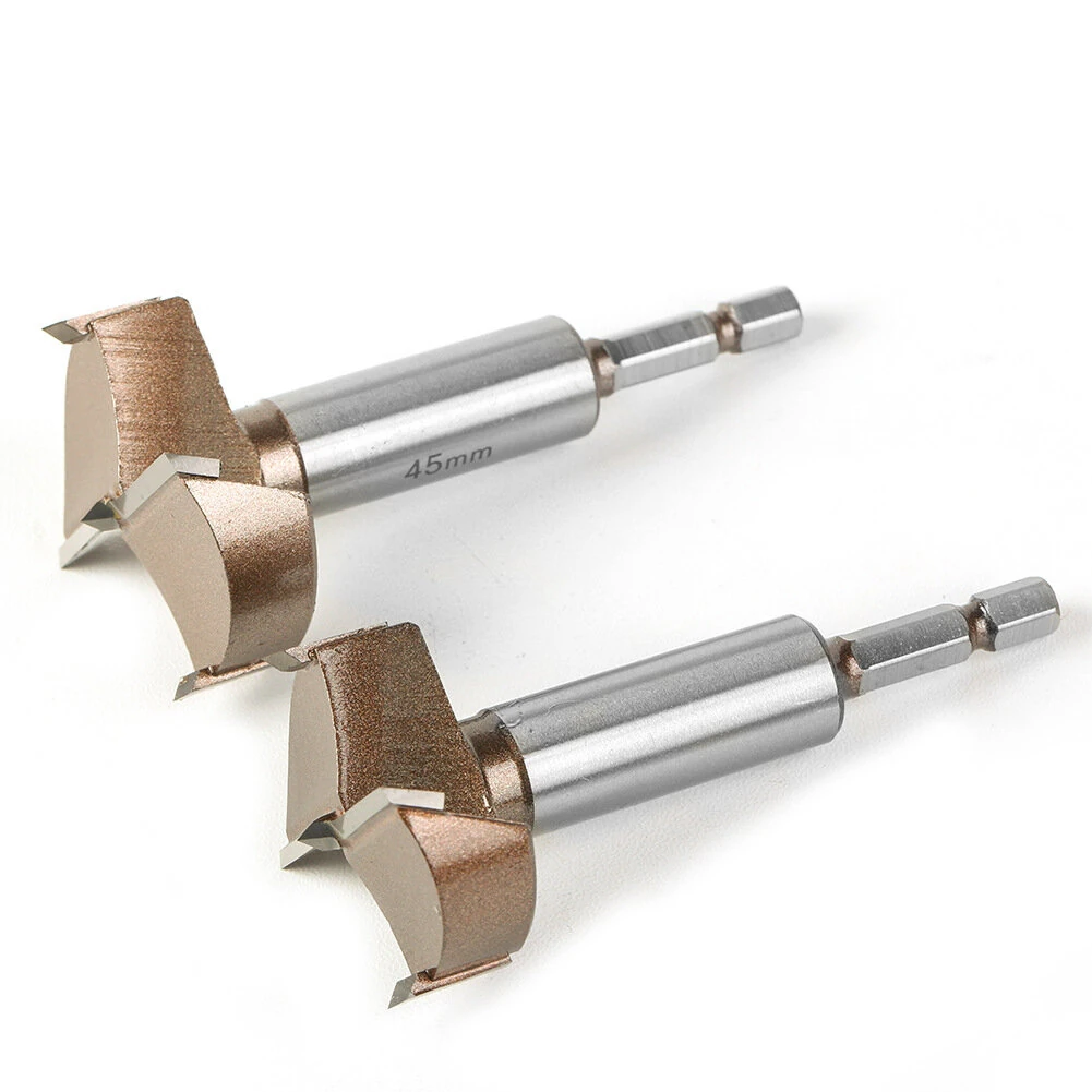 Professional 10-50mm Hex Shank Hinge Boring Bit | Tungsten Carbide 3-Tooth Double Blade - Image 3