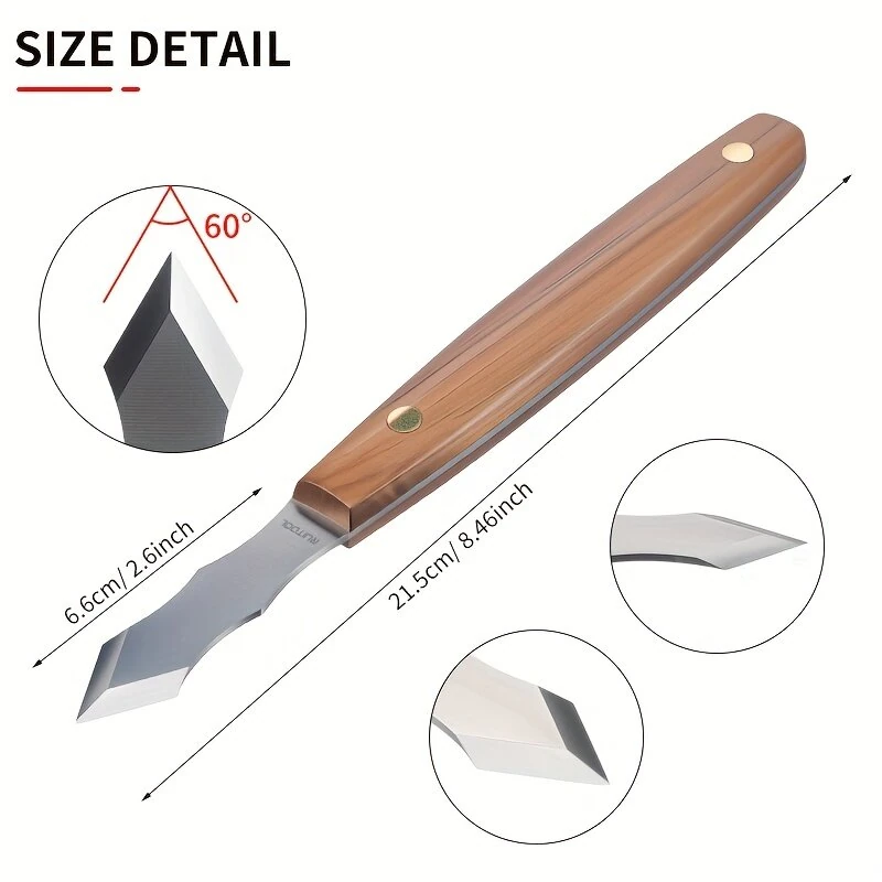 Long Neck Marking Knife - 60° Carbon Steel Blade & Wood Handle | Woodworking Tool - Image 2