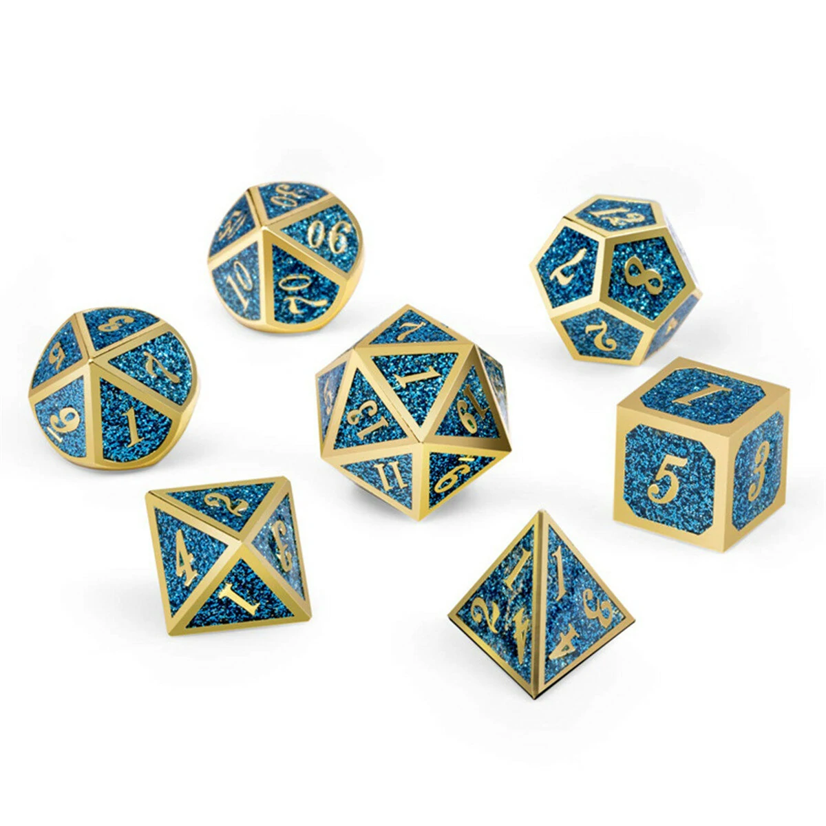 Zinc Alloy Polyhedral Dice Set - 7pcs Heavy Duty RPG Dice For Role Playing - Image 3