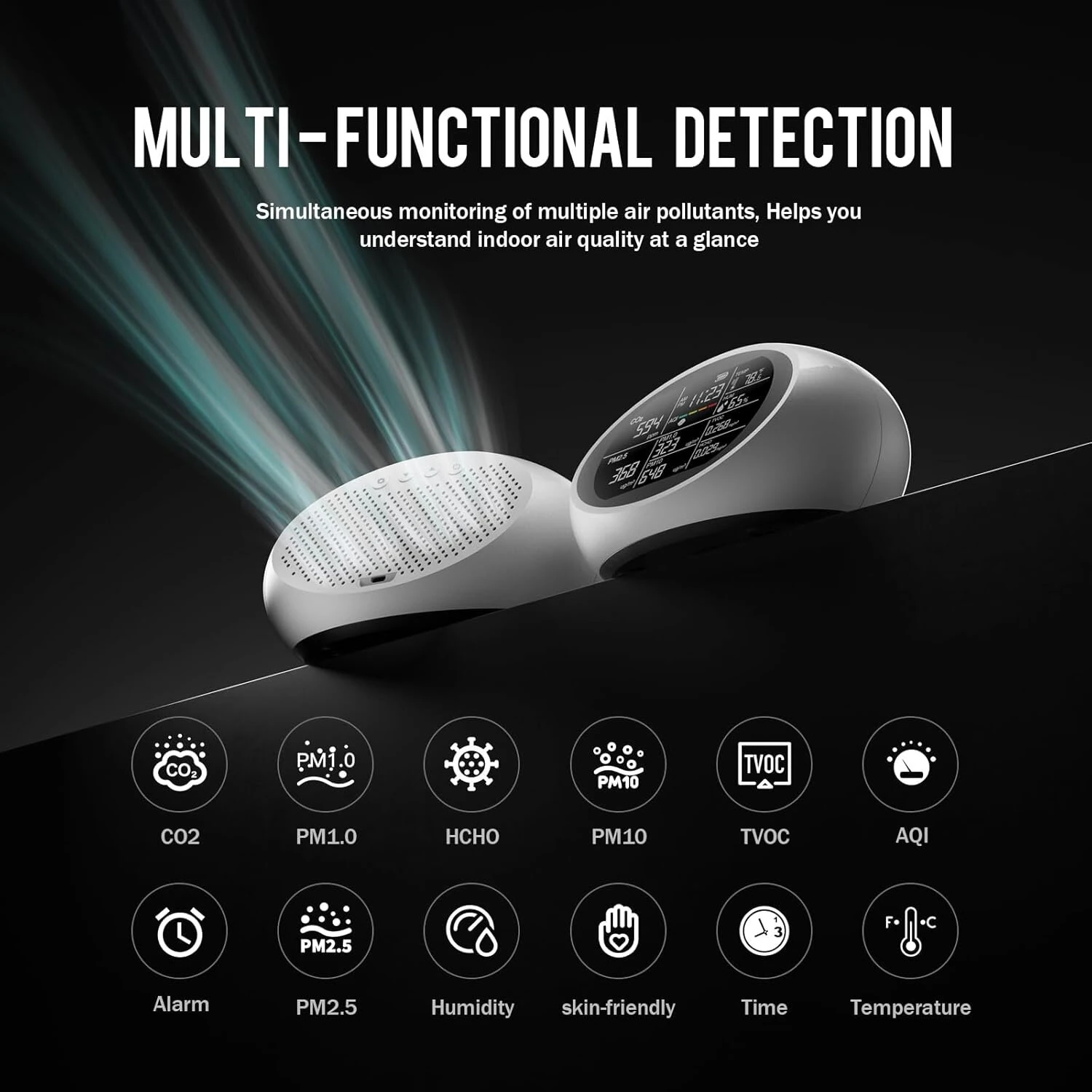 Atmotube Portable Air Quality Monitor - 10-in-1 Tester for CO2, PM2.5, TVOC, Temp & Humidity - Image 2