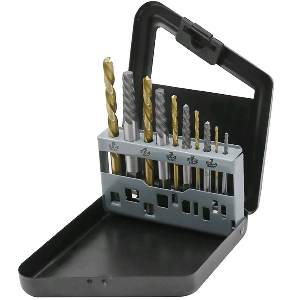 HSS Cobalt Screw Extractor Set - 10Pc Left Hand Drill Bits | Easy Broken Bolt Removal - Image 2