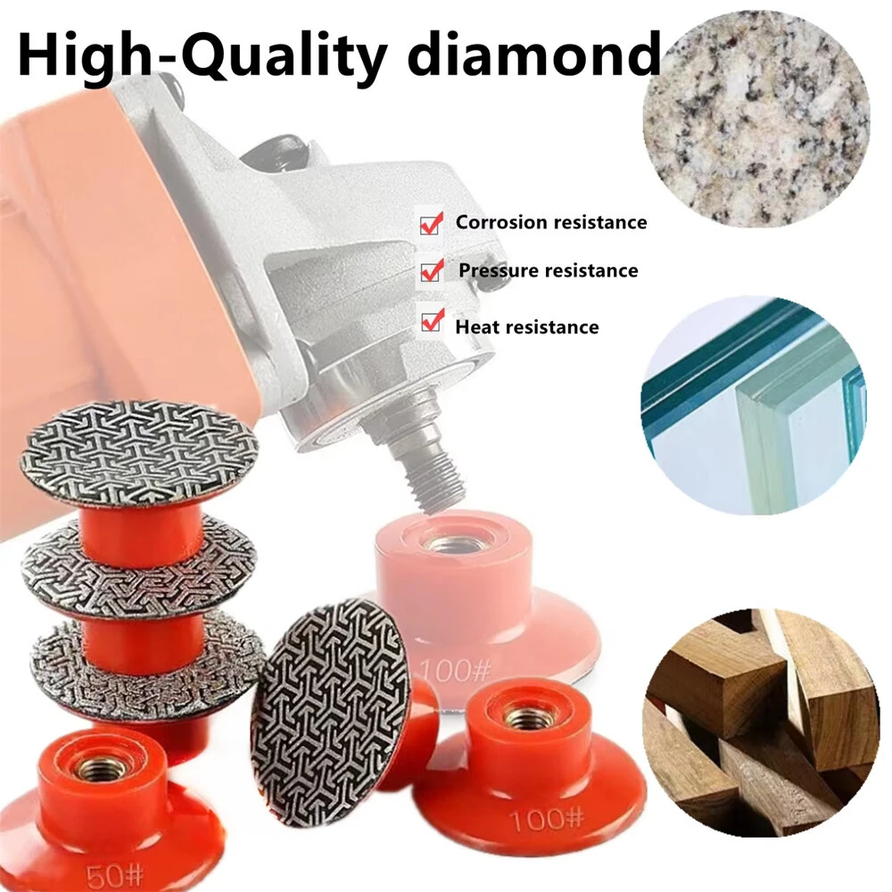 Diamond Electroplated Polishing Pads | M14 50mm 50 Grit for Granite Concrete Marble - Image 2