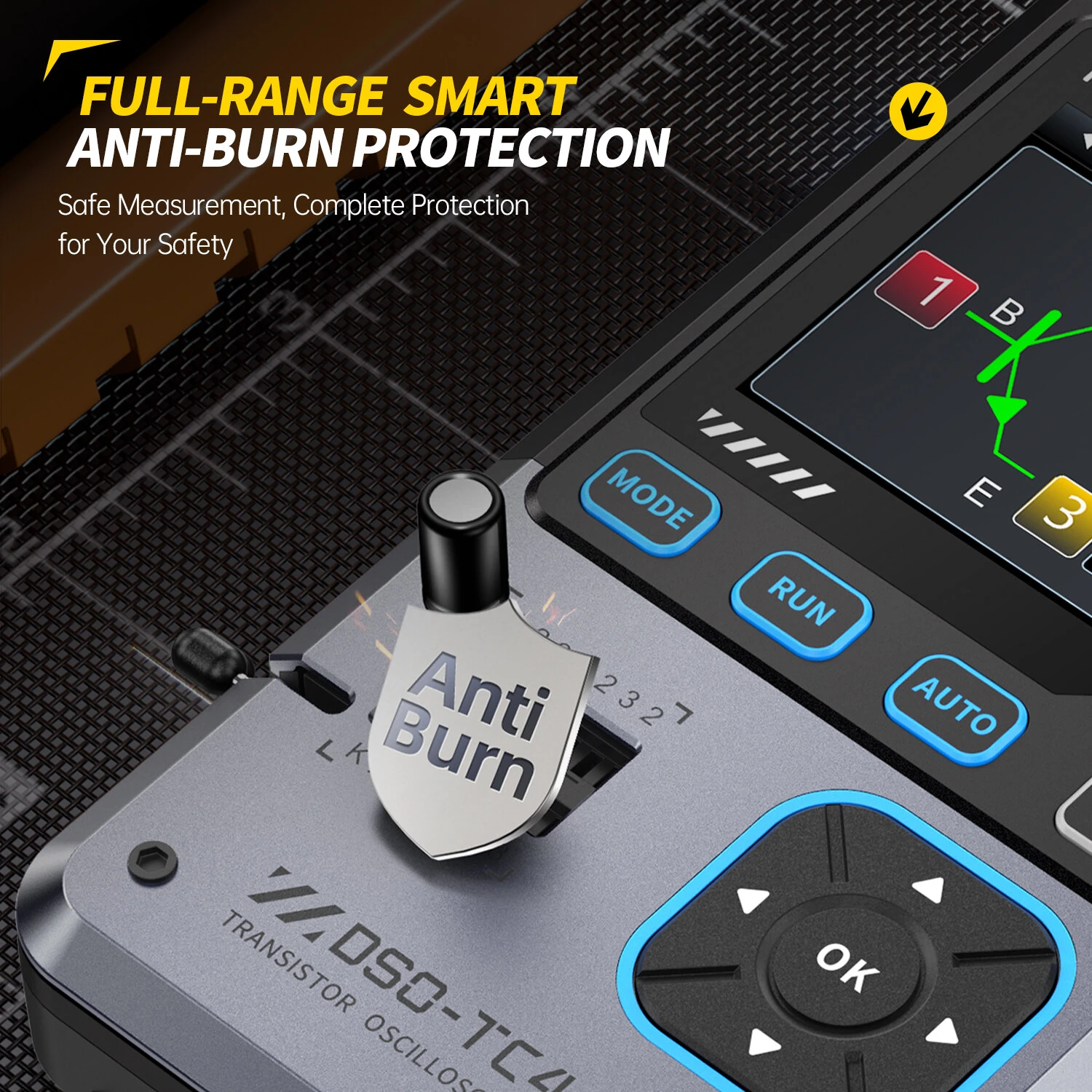 FNIRSI DSO-TC4 3-in-1 Oscilloscope Signal Generator Transistor Tester | 10MHz 48MSa/s | Portable & Rechargeable - Image 4