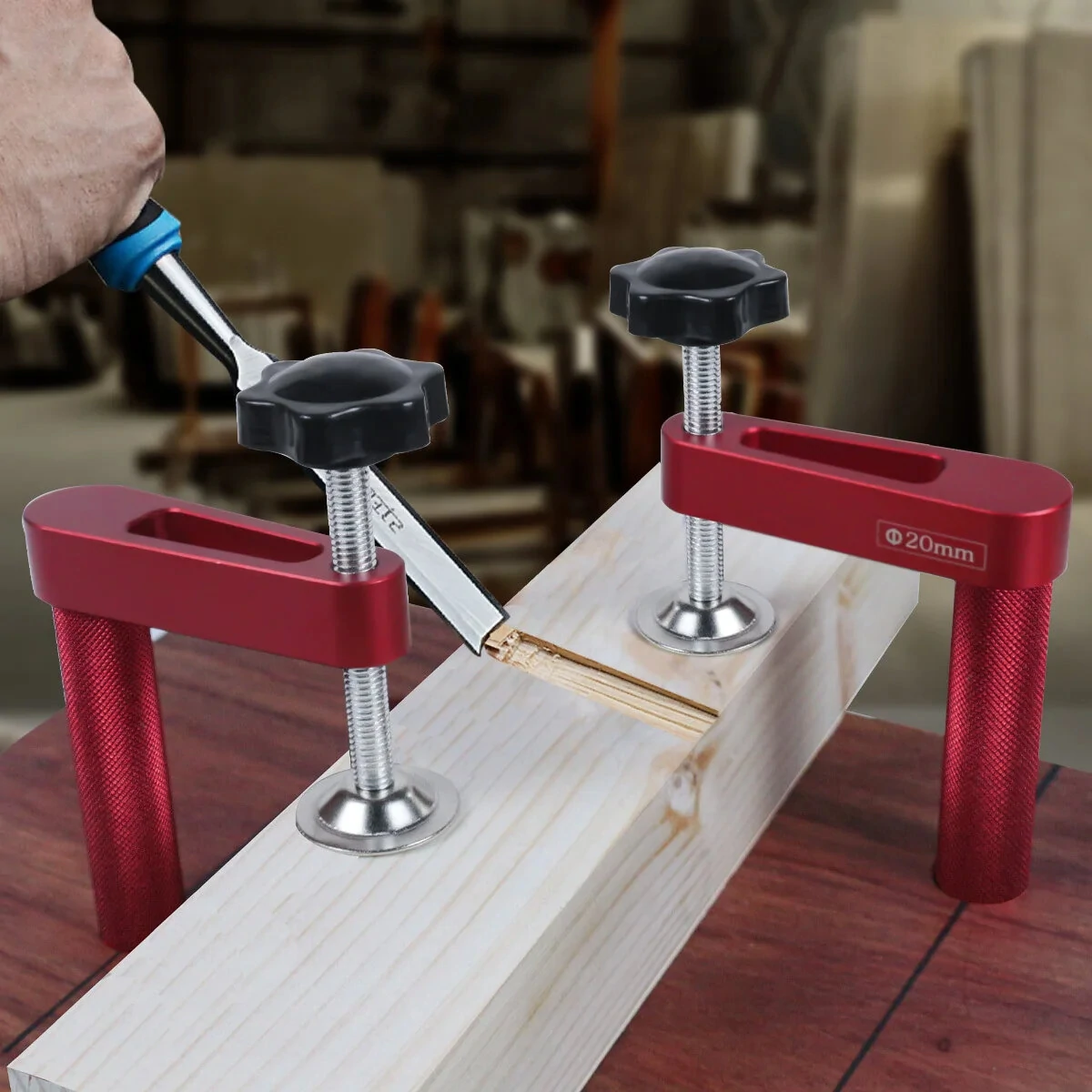 JIGHOLE 19mm/20mm Bench Dog Hold Down Clamps - 2 Pack for MFT Workbench - Image 2