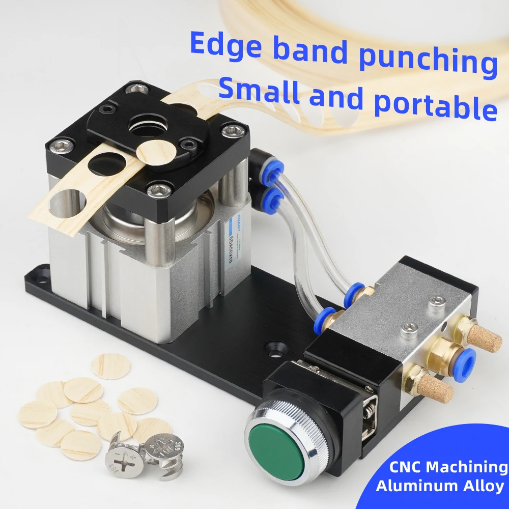 Ganwei 8/15mm 2-in-1 Edge Banding Hole Punch Machine | Pneumatic Leather & Woodworking Guide - Image 2