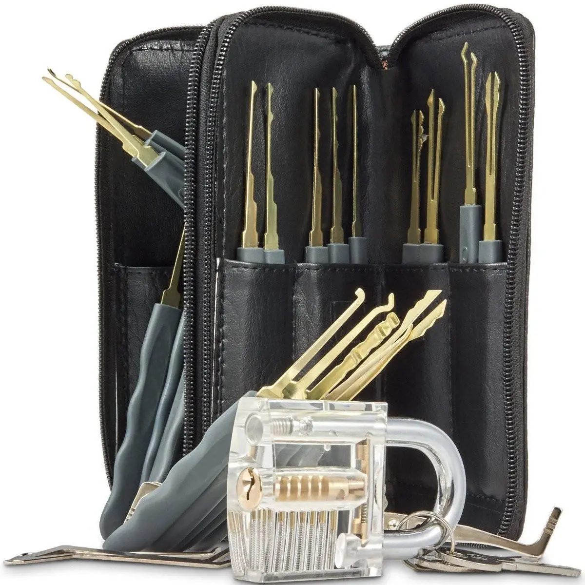 DANIU 24pcs Single Hook Lock Pick Set | Transparent Practice Lock | Locksmith Training Kit - Image 2