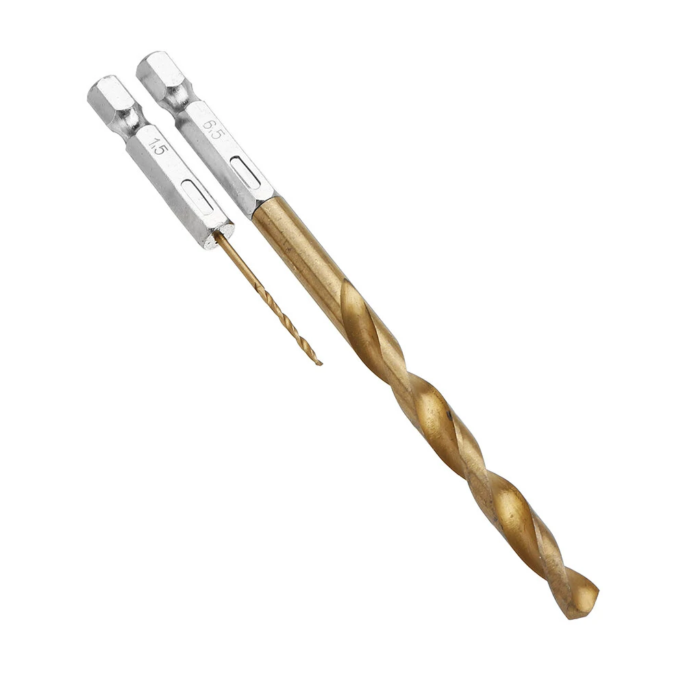 Drillpro DB-T2 13pcs HSS Titanium Drill Bit Set | 1.5-6.5mm 1/4 Inch Hex - Image 5