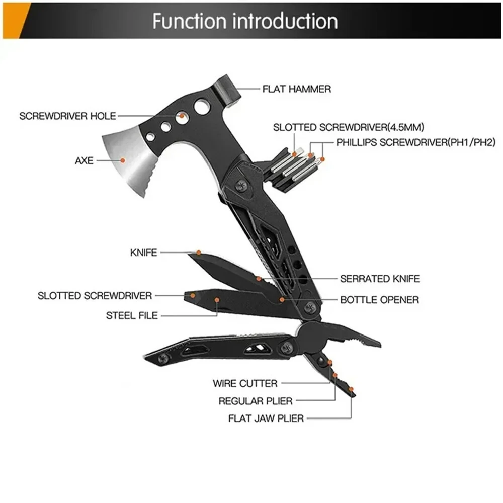 Multifunctional Axe & Pliers Tool - Stainless Steel Compact for Camping Survival - Image 5