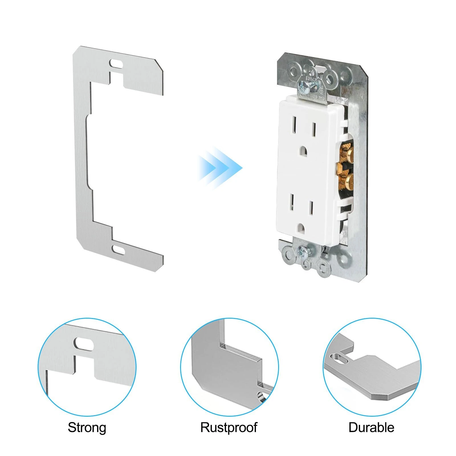 Metal Wall Plate Spacer - 15pcs Flush Fit Outlet Leveler - Waterproof & Rust Resistant - Image 3