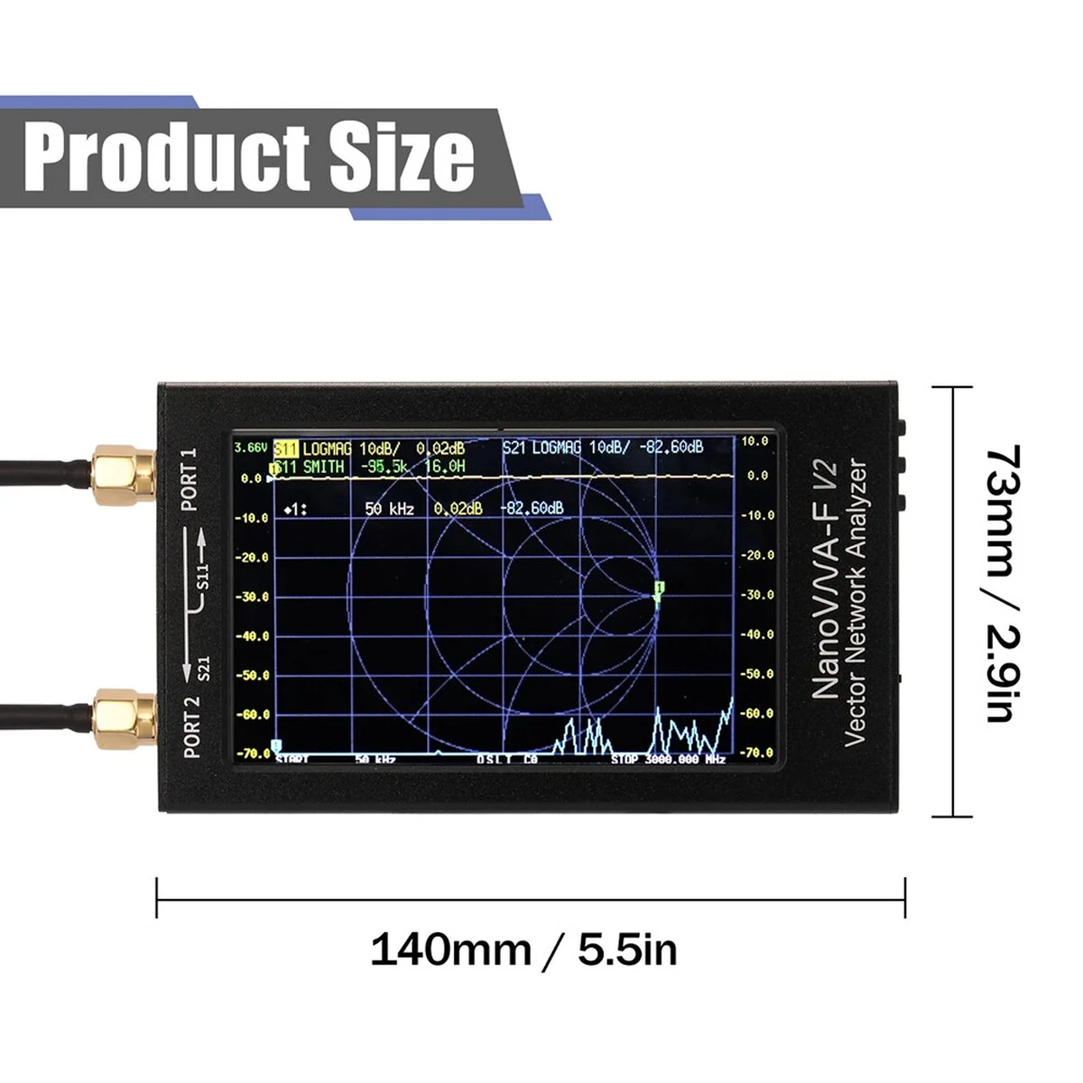 NanoVNA-F V2 Vector Network Analyzer | 50kHz-3GHz | 4.3 IPS Display | HF VHF UHF - Image 3