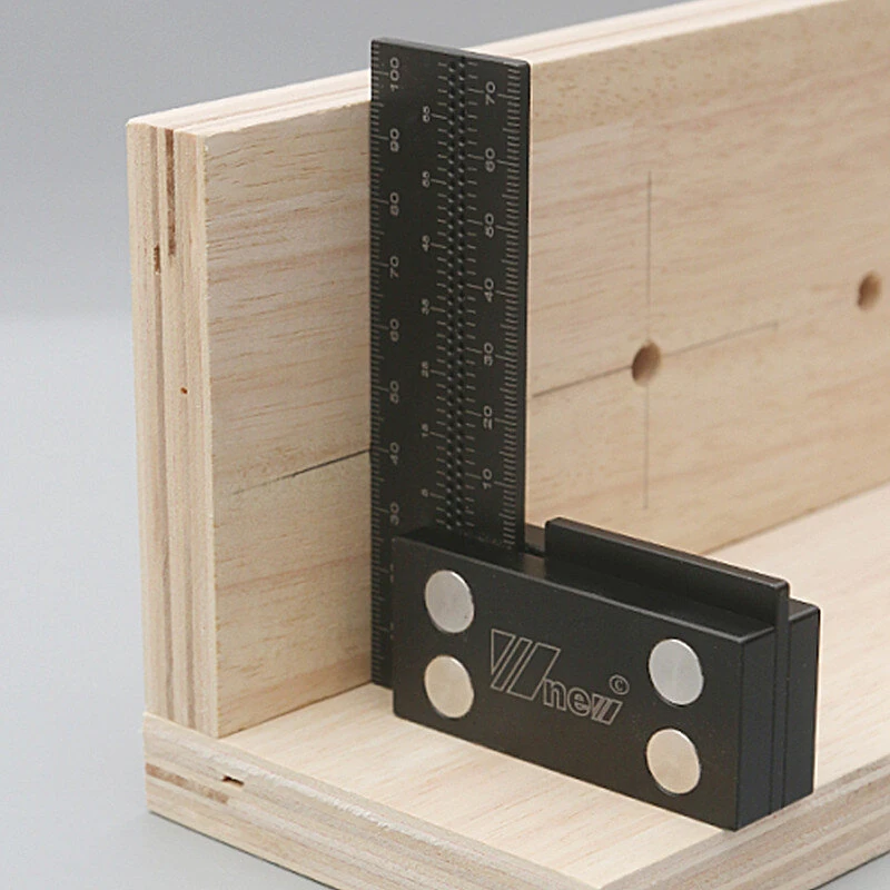Wnew Precision Woodworking Square - Aluminum Alloy Ruler with Marking Gauge & Scribing Tool - Image 5