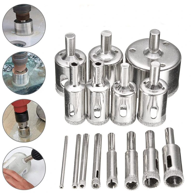 15pcs Diamond Hole Saw Drill Bit Set | 3-42mm for Glass Ceramic Tile Marble - Image 2