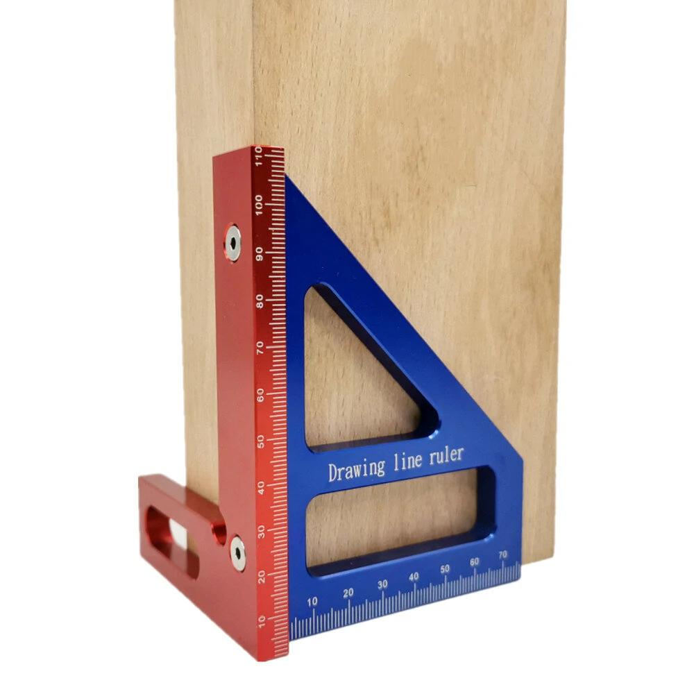 Aluminum Alloy 45/90 Degree Woodworking Square Protractor | Layout Height Gauge - Image 2