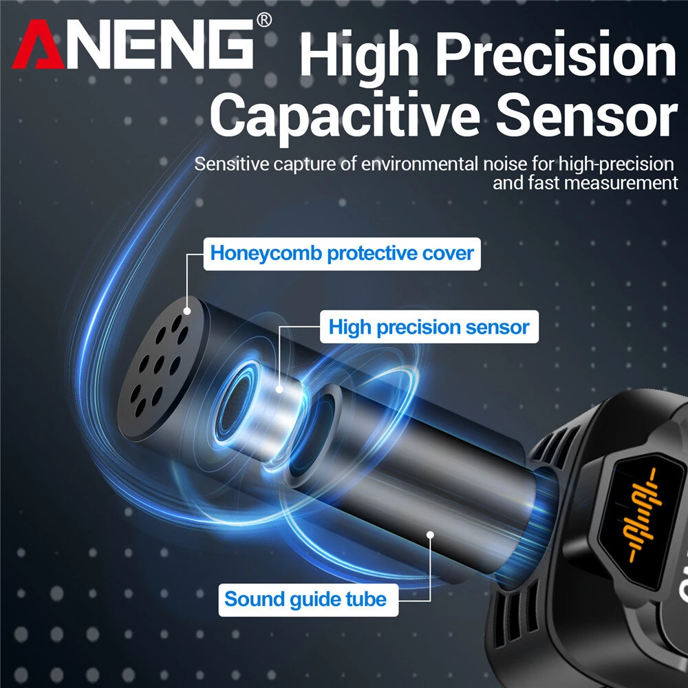 ANENG GN102 Digital Sound Level Meter - 30-130dB Range, LCD Backlit, Compact - Image 5