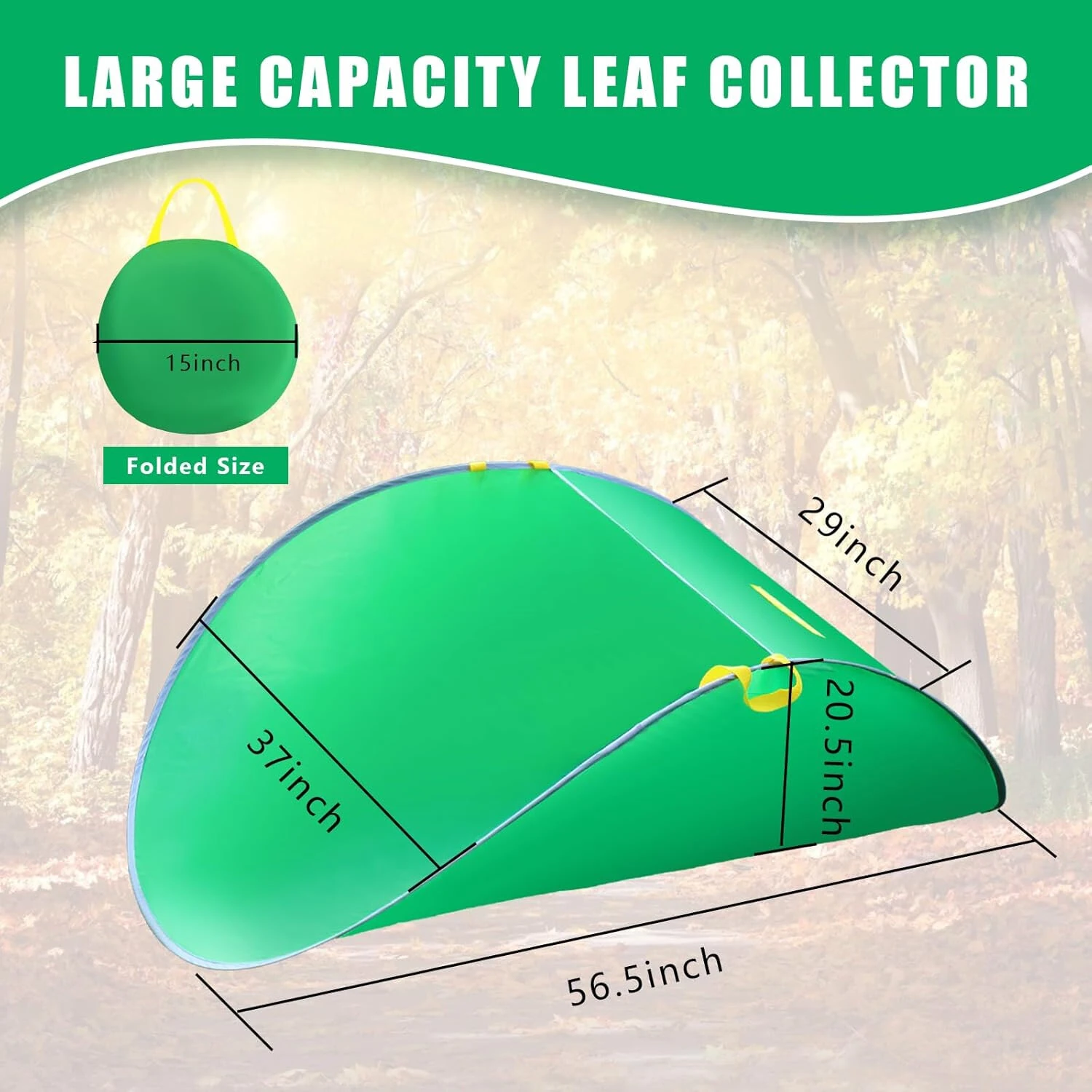 Portable Collapsible Leaf Bag - 42 Gallon Large Capacity Yard Waste | Multi-Handle - Image 2