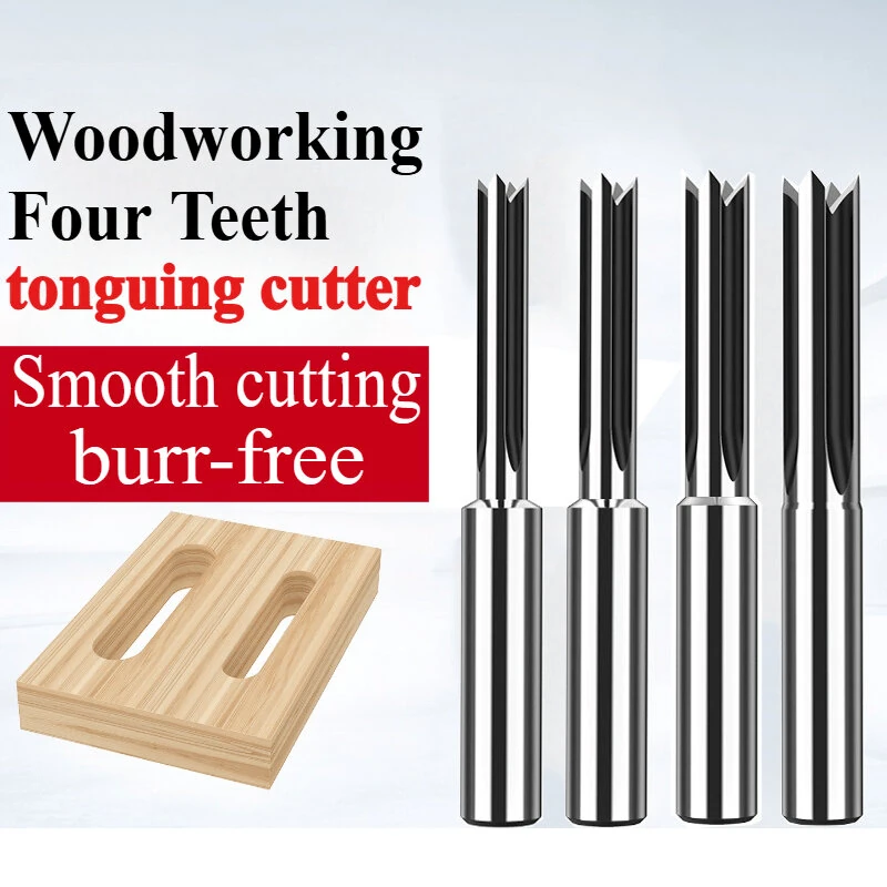 Carbide Tenon Cutter - 4-Blade Woodworking Tool | 8mm 9mm 10mm 12mm Router Bit - Image 3