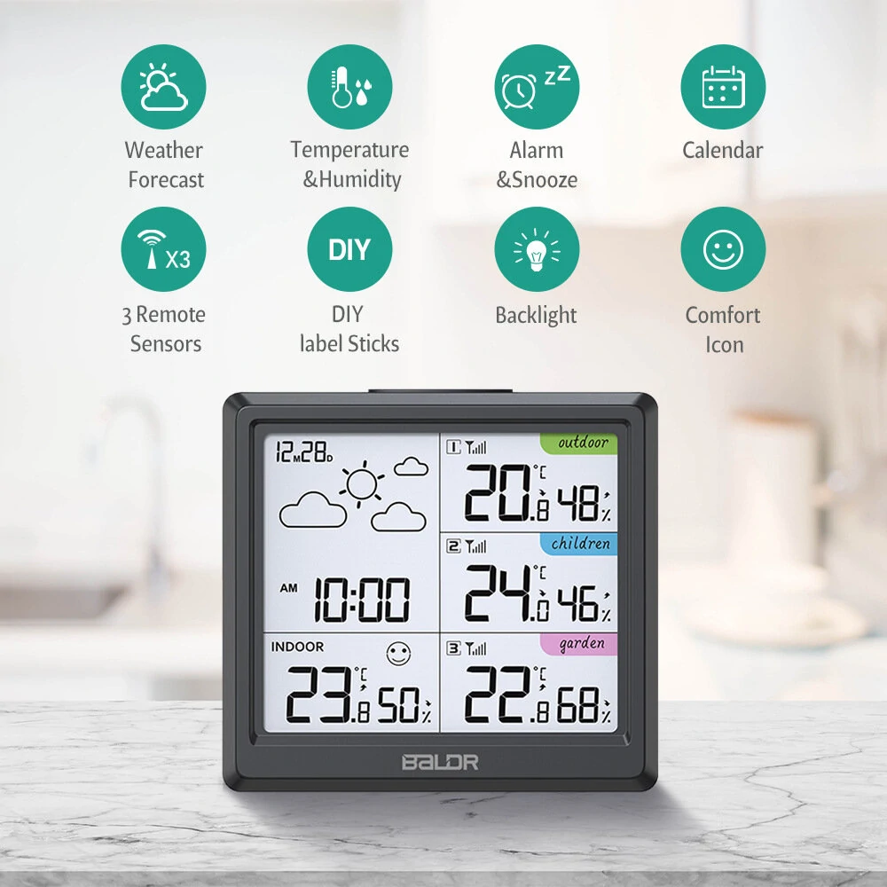 BALDR Wireless Weather Station - Indoor Outdoor Temperature Humidity Meter - Image 3