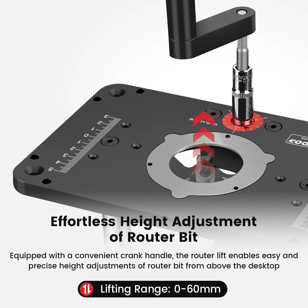 ENJOYWOOD GD7 PRO Router Lift - 65mm/69mm Wood Router Plate for Precision Table Setup - Image 3