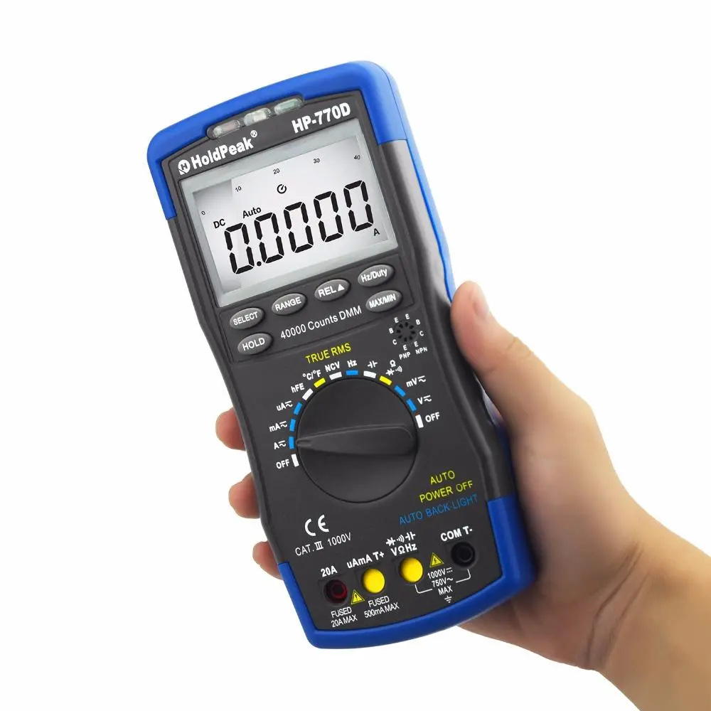 HoldPeak HP-770D 40000 Counts True RMS Multimeter Auto Range High Precision Ohm - Image 2