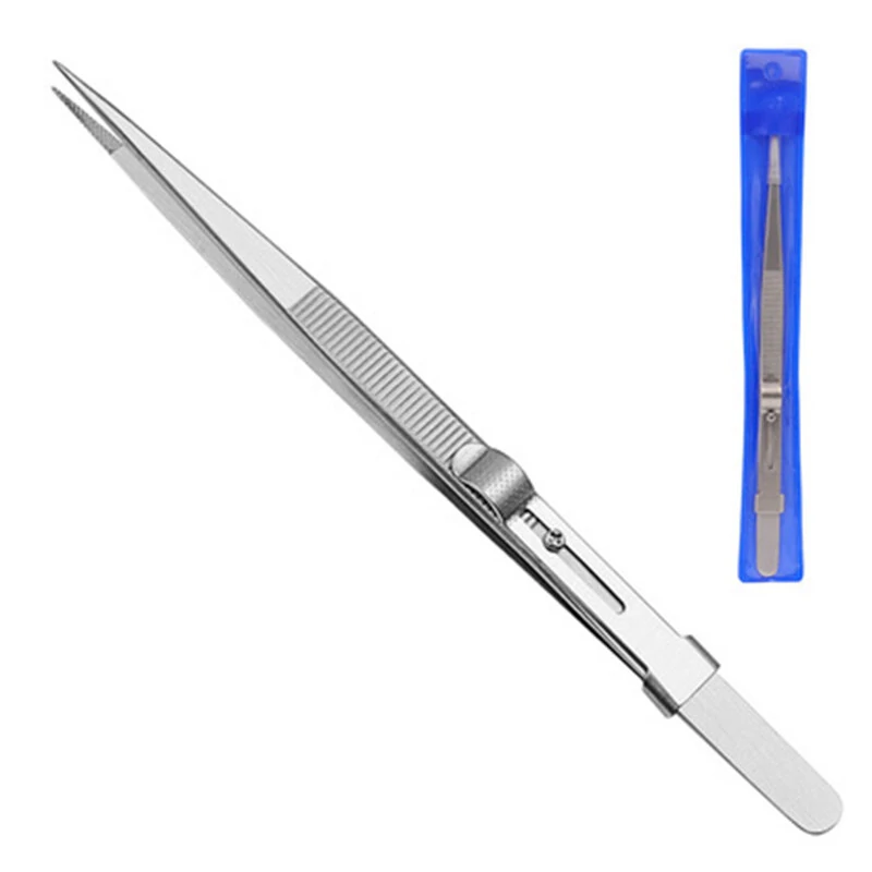 Diamond Jewelry Tweezers - Slotted Stainless Steel Grip Tool for Gem Clips - Image 2