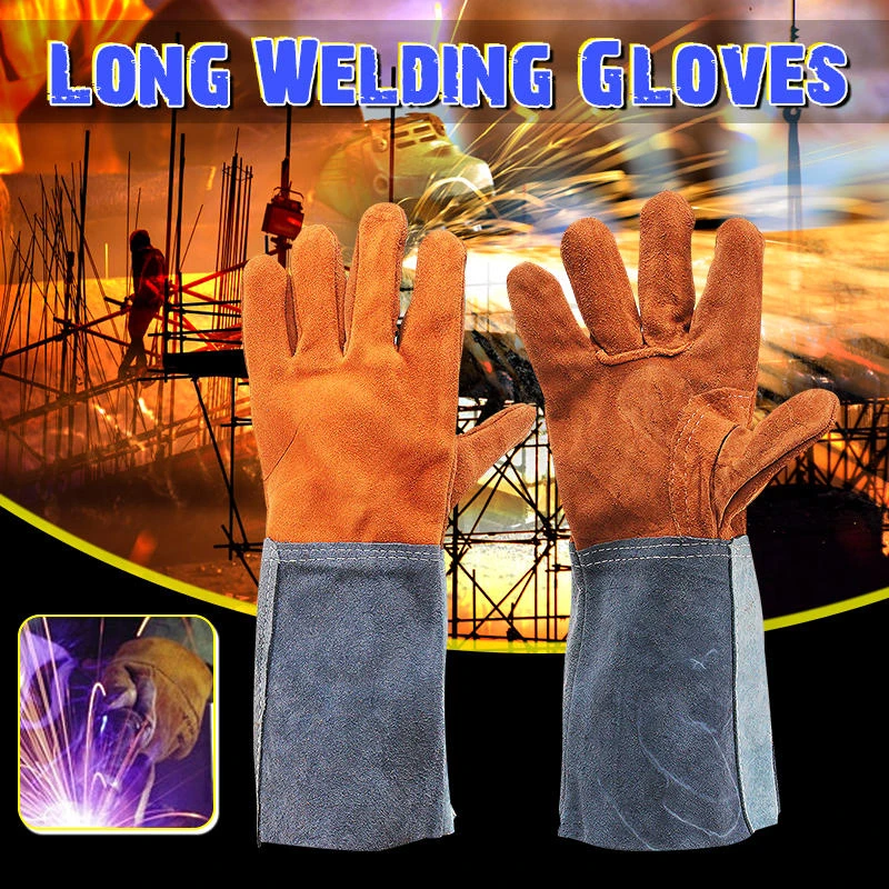 Welding Gloves - Soft Cowhide Leather Work Gloves for Hand Protection - Image 2