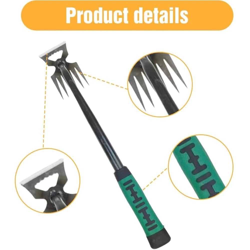 Effortless Gardening Hand Weeder Tool - 5/6/11 Tines | Manganese Steel & Extended Handle for Weed Removal & Vegetable Planting - Image 3