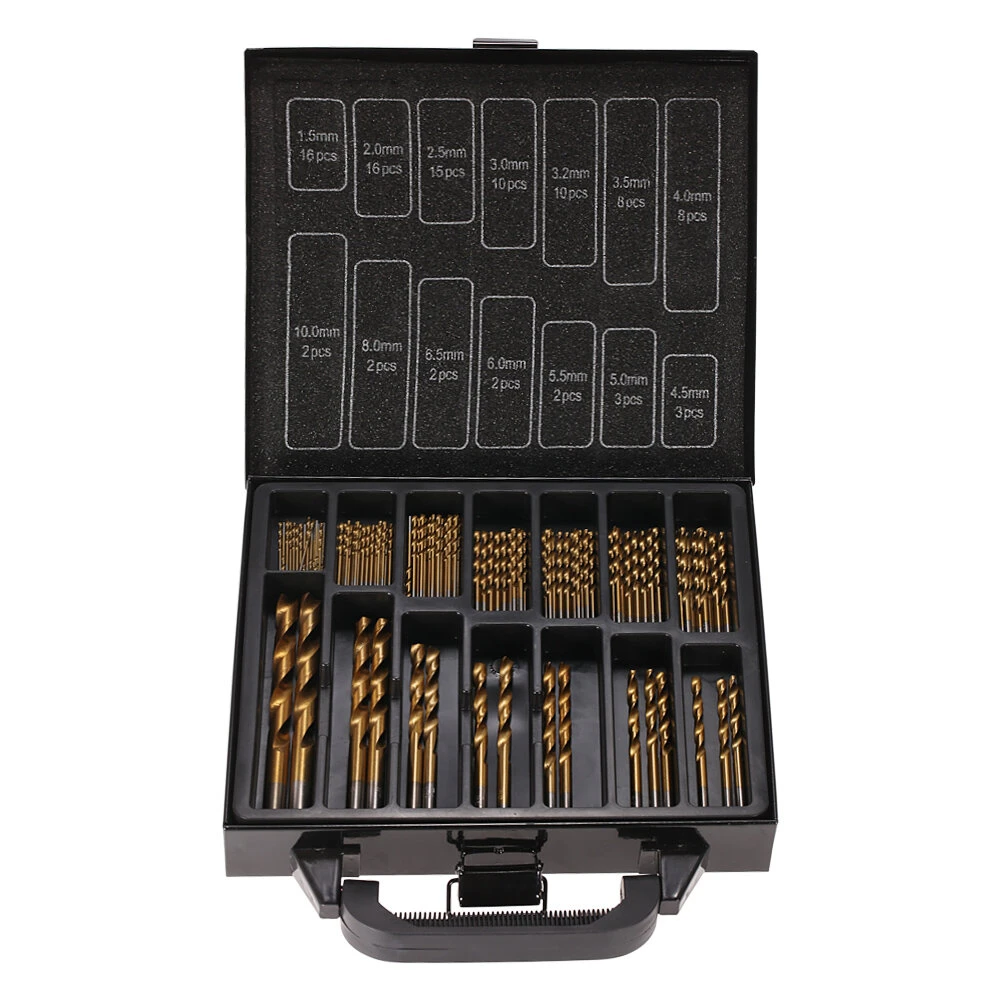 99Pcs HSS Drill Bits 1.5-10mm | Titanium Plated for Wood & Metal | Metal Case - Image 3