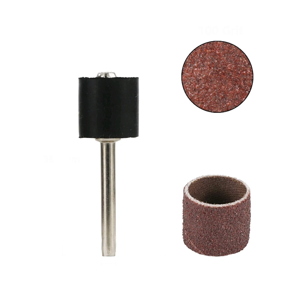 11pcs 12.7mm Sandpaper Roll Polishing Wheel Set - 100 Grit for Metal Rust Removal & Polishing - Image 2