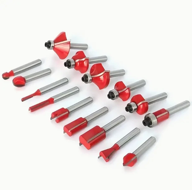 12-15pc 1/4 Shank Router Bit Set | Carbide Wood Trimming & Engraving Tools - Image 2