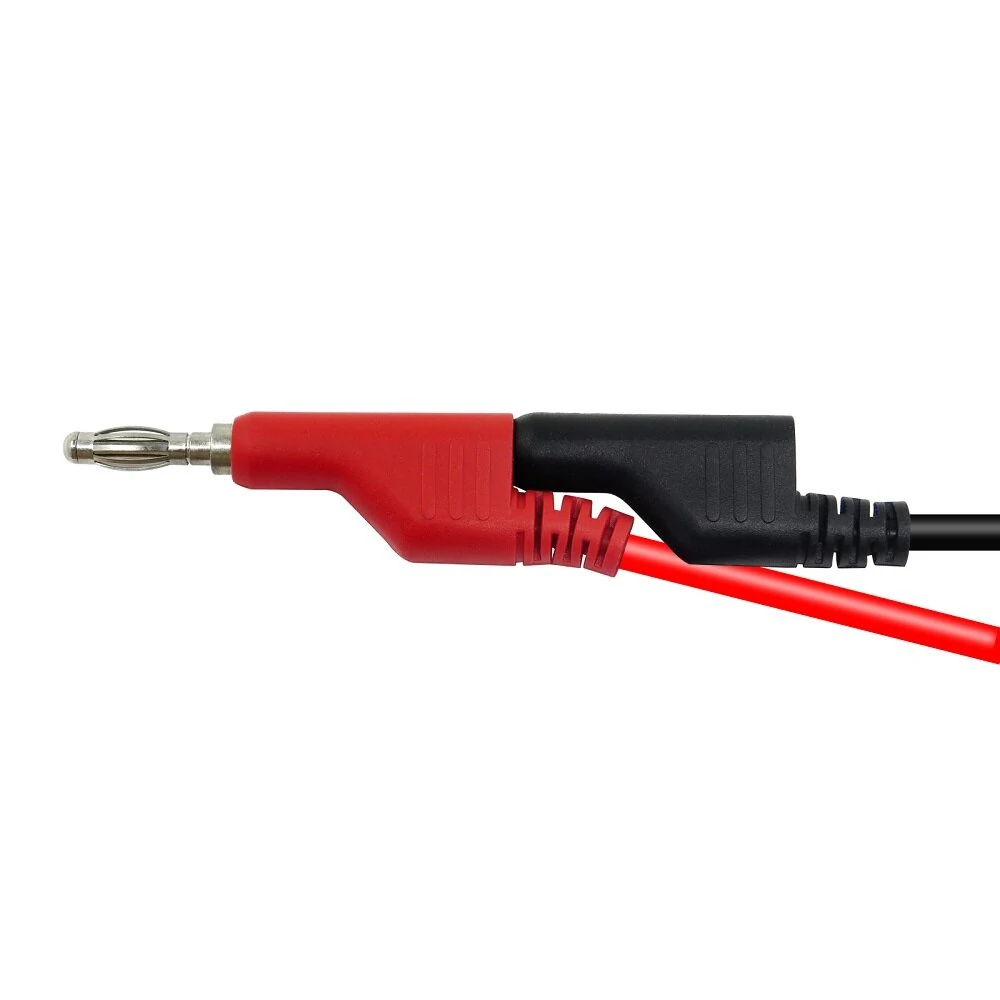 Cleqee P1045 5pcs 1M Test Leads | 4mm Stackable Banana Plug to Test Clip | Durable Multimeter Cables - Image 2