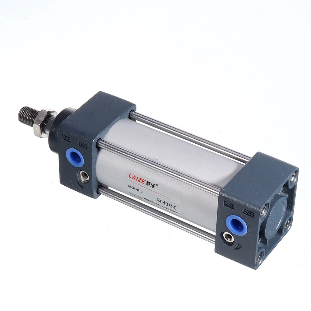 LAIZE SC 40mm Bore Pneumatic Cylinder - 25-400mm Stroke | Double Acting M12x1.25 PT1/4 - Image 3