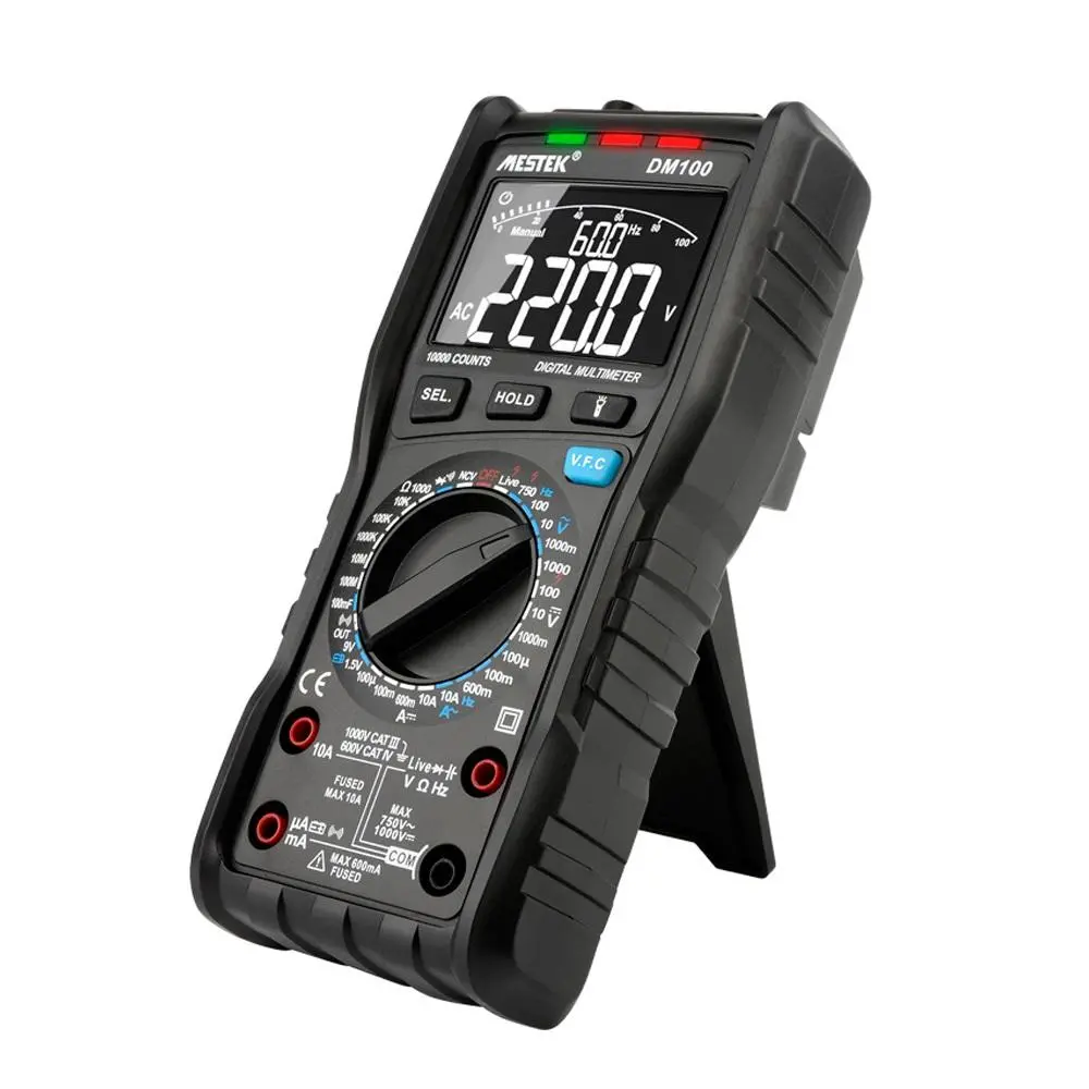 MESTEK DM100 Digital Multimeter | 10000 Counts, NCV, Temp, Anti-Burn Fuse - Image 2