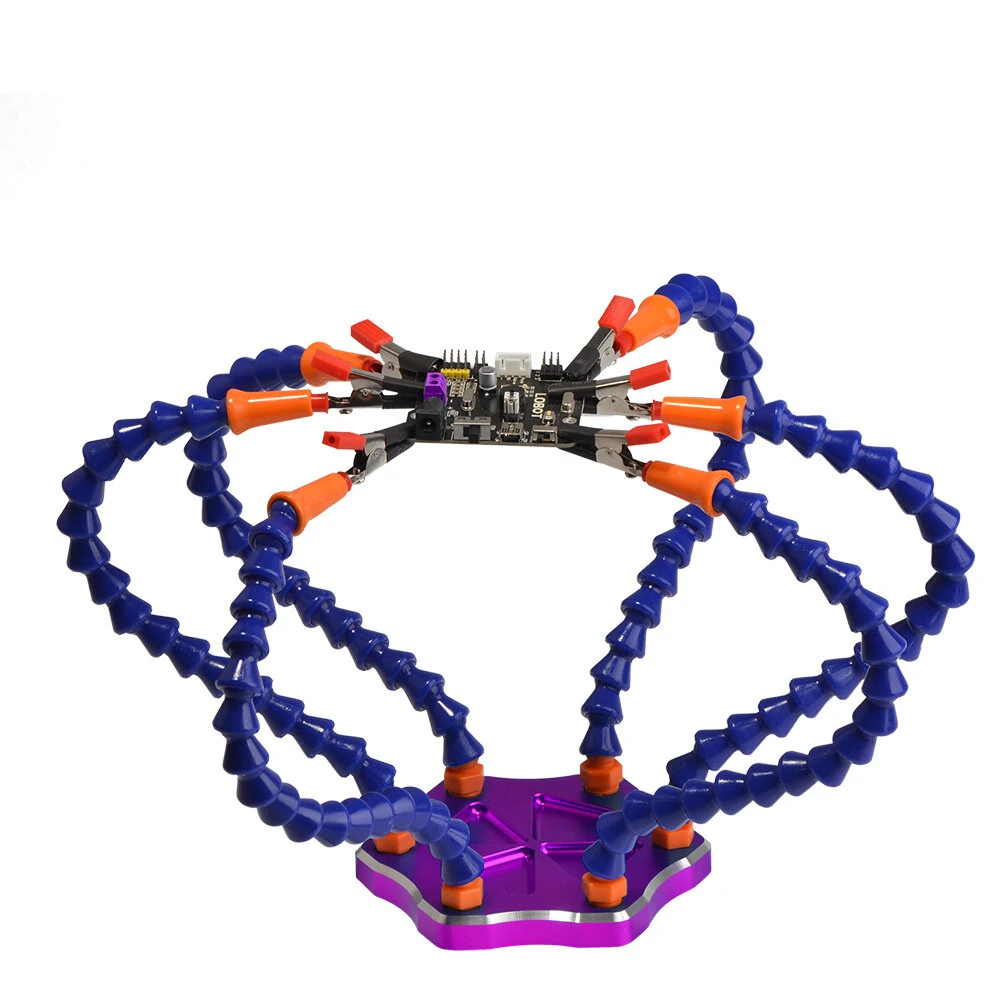 Multi Welding Aid Hand Bracket - 6-Jaw Fixture with 6 Flexible Arms & USB Fan Magnifier - Image 5