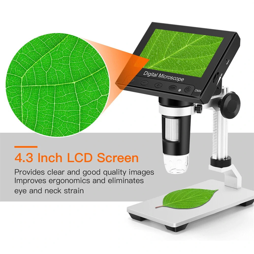 DM4 1000X Digital Microscope - 4.3 HD LCD with 32GB Card & Metal Bracket - Image 5