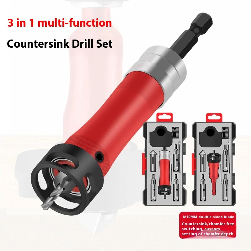 Countersink Drill Bit 3-in-1 | Adjustable 90° Hex Shank for Wood & Aluminum - Image 2