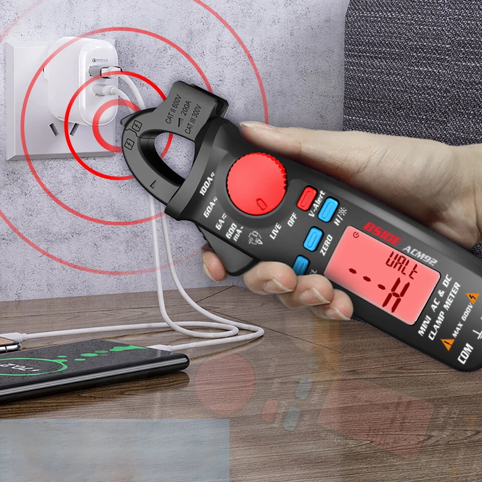 BSIDE ACM92 Clamp Meter - AC/DC Voltage, Resistance, Frequency, NCV - Image 2