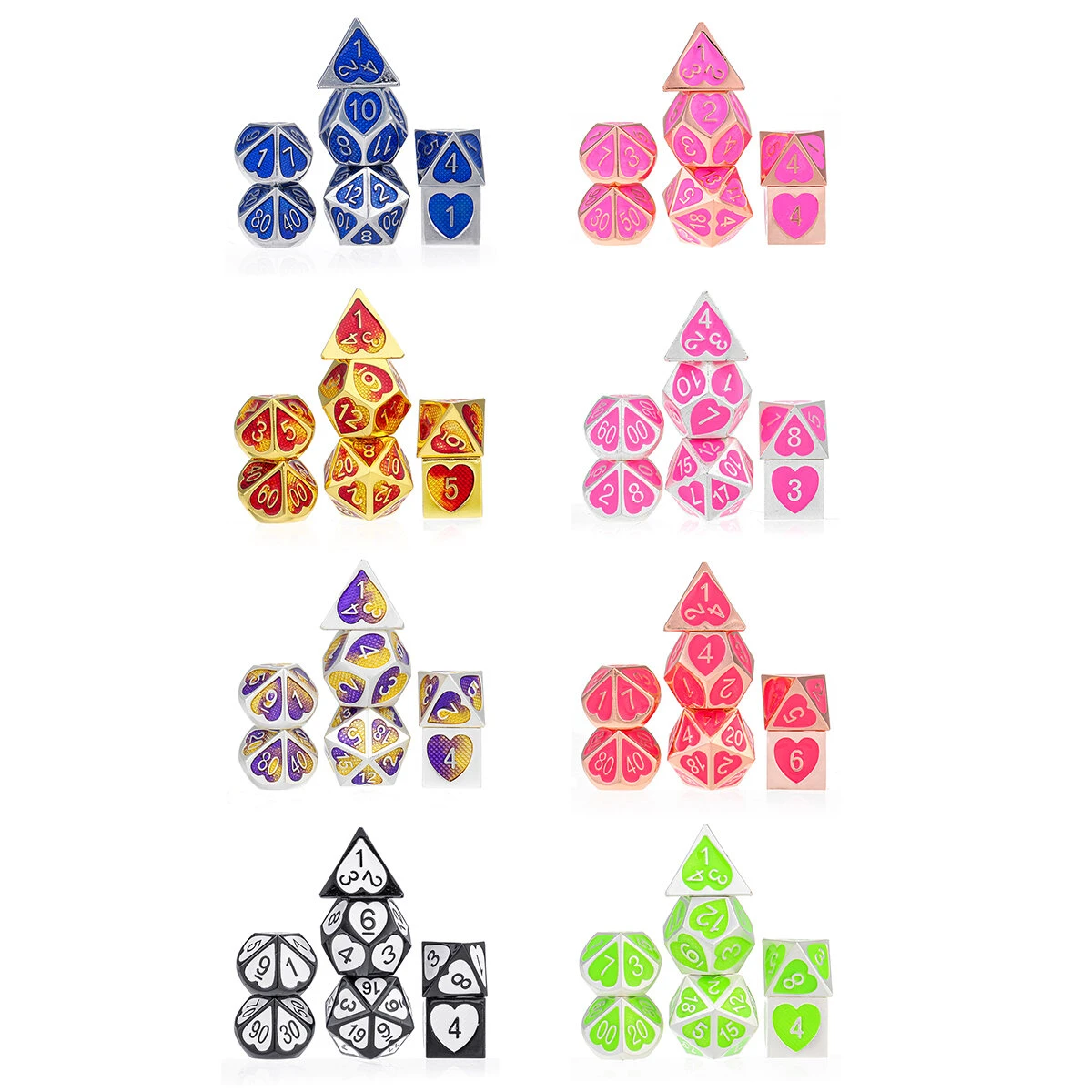 Zinc Alloy Polyhedral Dice Set - 7Pcs for DND RPG MTG & Tabletop Games - Image 2