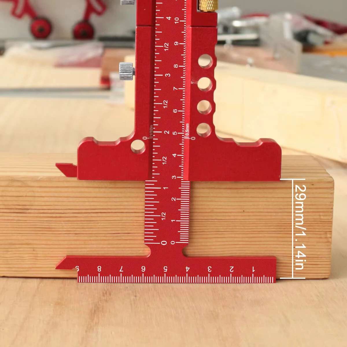 Precision Sliding Edge Ruler - Adjustable T-Square & Depth Gauge - Aluminum Framing Tool - Image 4
