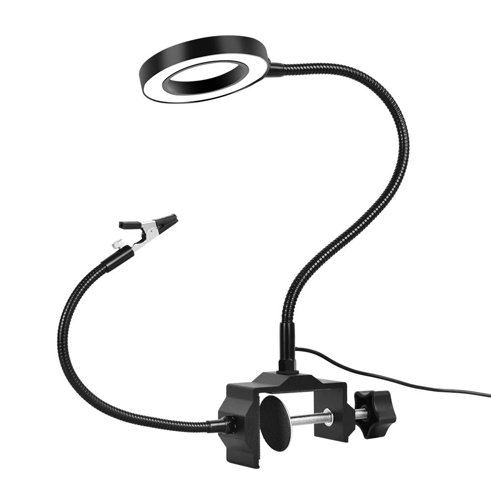 LED Soldering Helping Hand - 3X Magnifier with 2 Flexible Arms & USB Light | Table Clamp Station - Image 4
