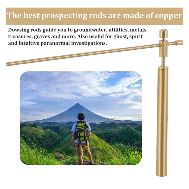 Solid Copper Dowsing Rods Pair - High Sensitivity Divination Tools with Comfortable Handles - Image 3