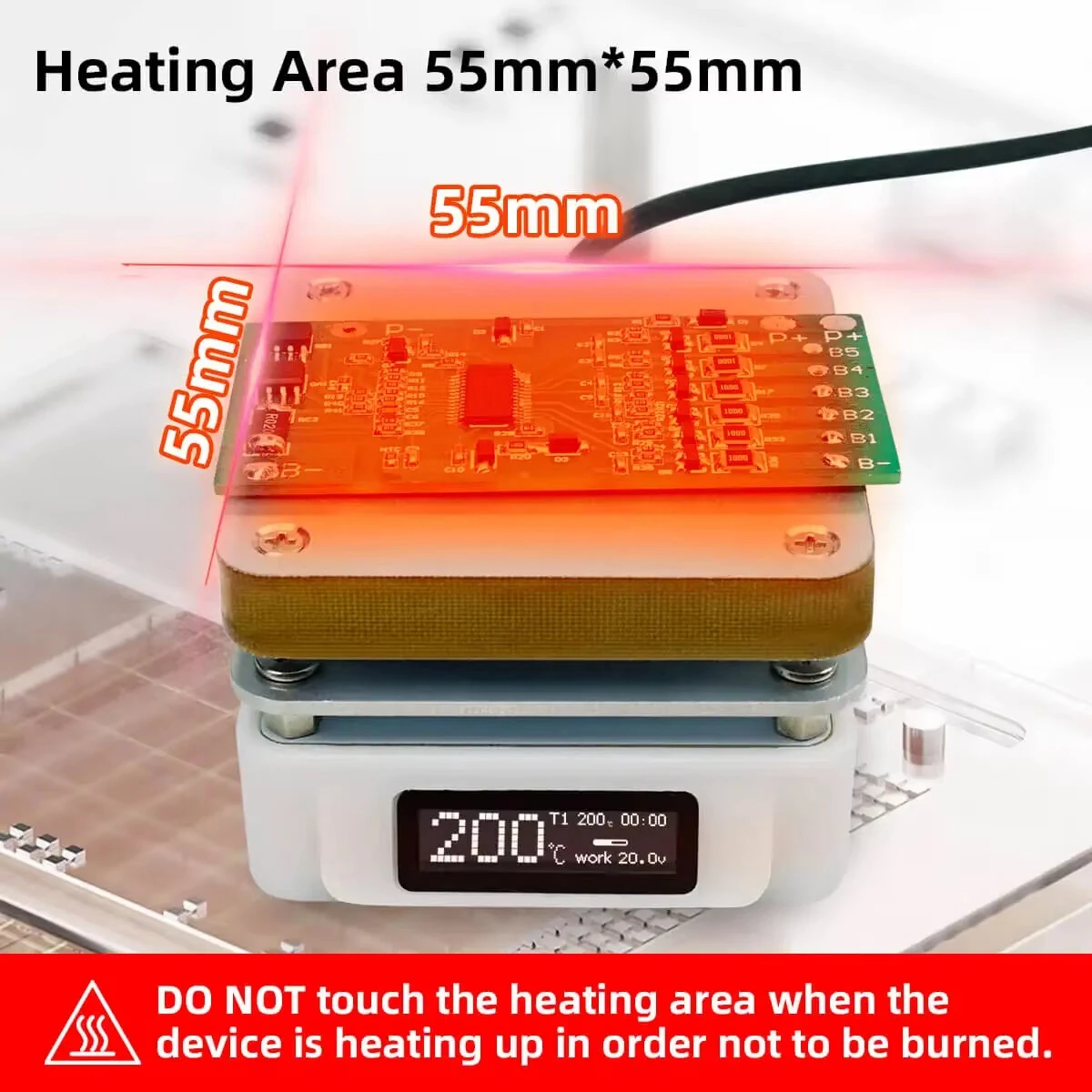 SEQURE T55 Preheating Rework Station | Adjustable Hot Plate for PCB & SMD - Image 3