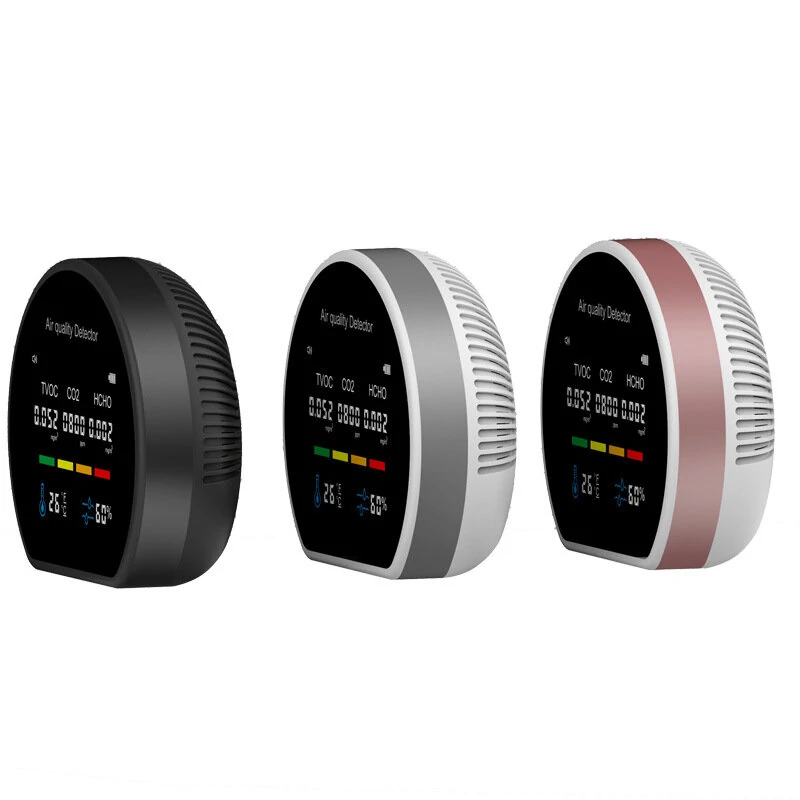 Wall-mounted Portable Air Quality Monitor - CO2 Formaldehyde TVOC Tester & Hygrometer - Image 2