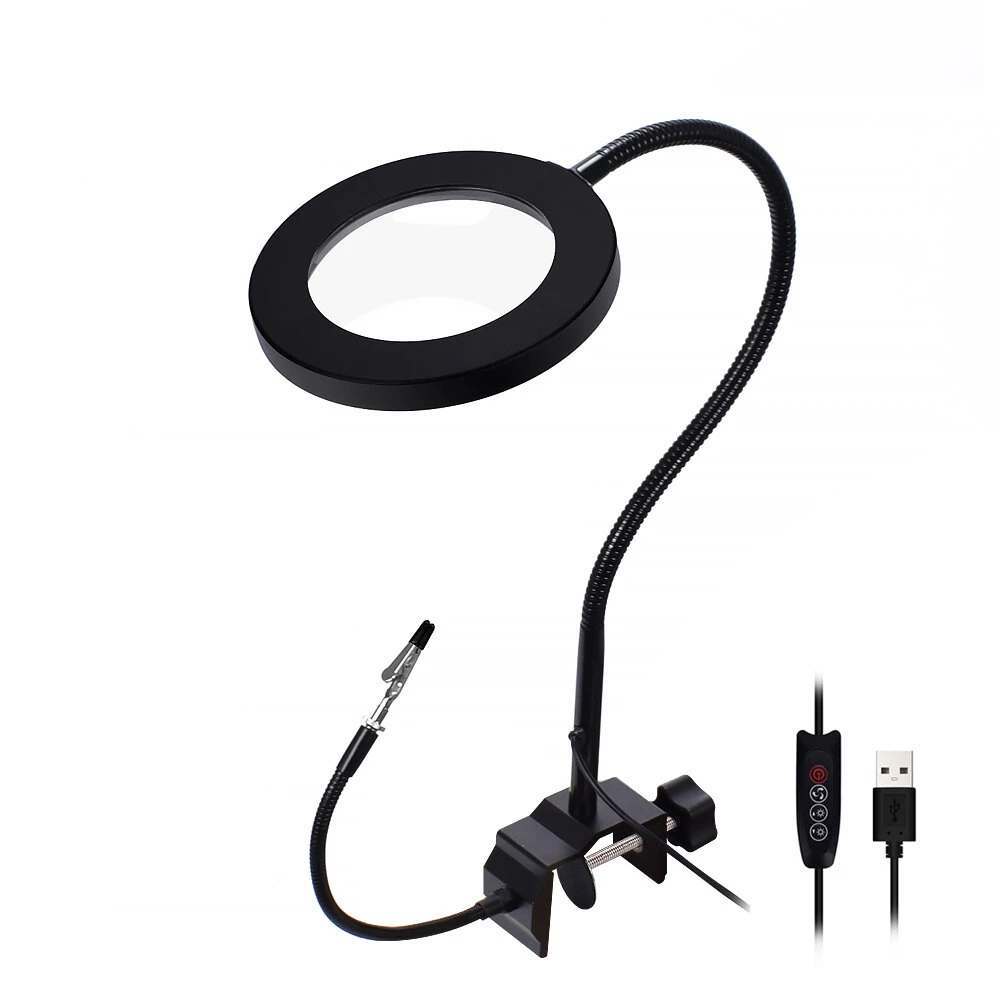 NEWACALOX 5X USB Magnifier with LED Light & Flexible Arm | Repair Tool - Image 2