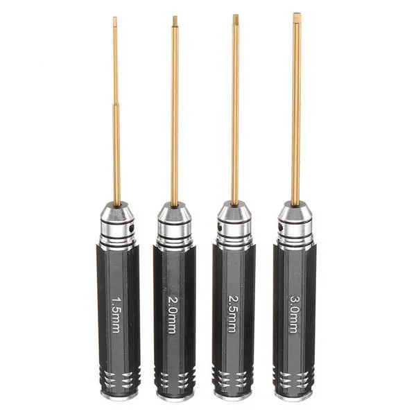 4pcs Hex Screwdriver Bit Set - 1.5/2.0/2.5/3.0mm HSS Titanium Coated - Image 3