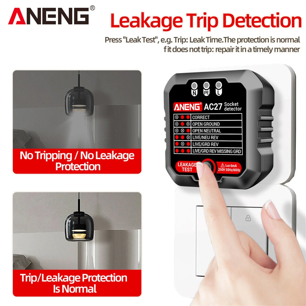 ANENG AC27 Smart Socket Tester - EU/US Plug Voltage Detector & Circuit Finder - Image 4