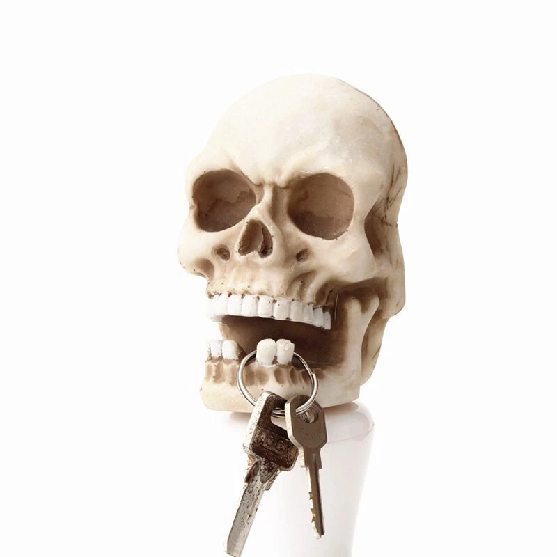 Skull Head Wall Mounted Hook - Resin Skeleton Key Holder for EDC Storage - Image 5